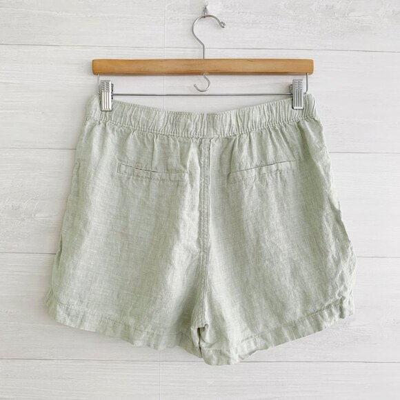 C&C California -Pale green linen pull on shorts size M - Picture 4 of 5